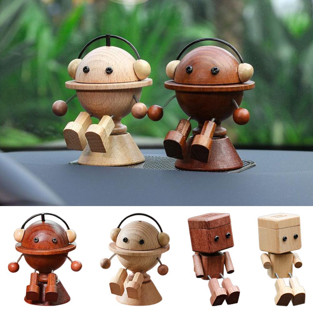 Home Fragrance Oud - 新作、手作りの足を振る木製人形、足を振る木製ロボットカー、木製アロマディフューザー、車内・家庭・部屋用の香り。