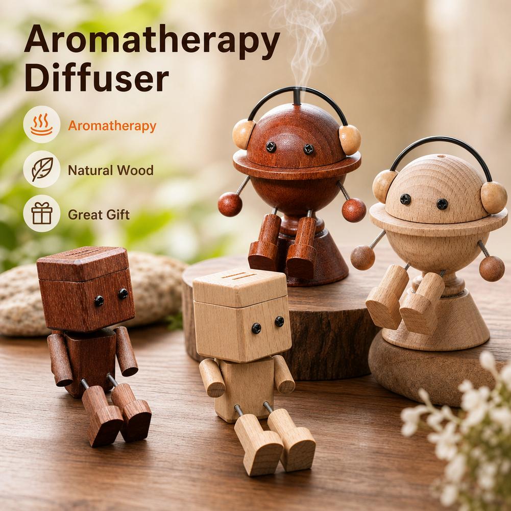 新作、手作りの足を振る木製人形、足を振る木製ロボットカー、木 - Home Fragrance Oud のレビューと価格