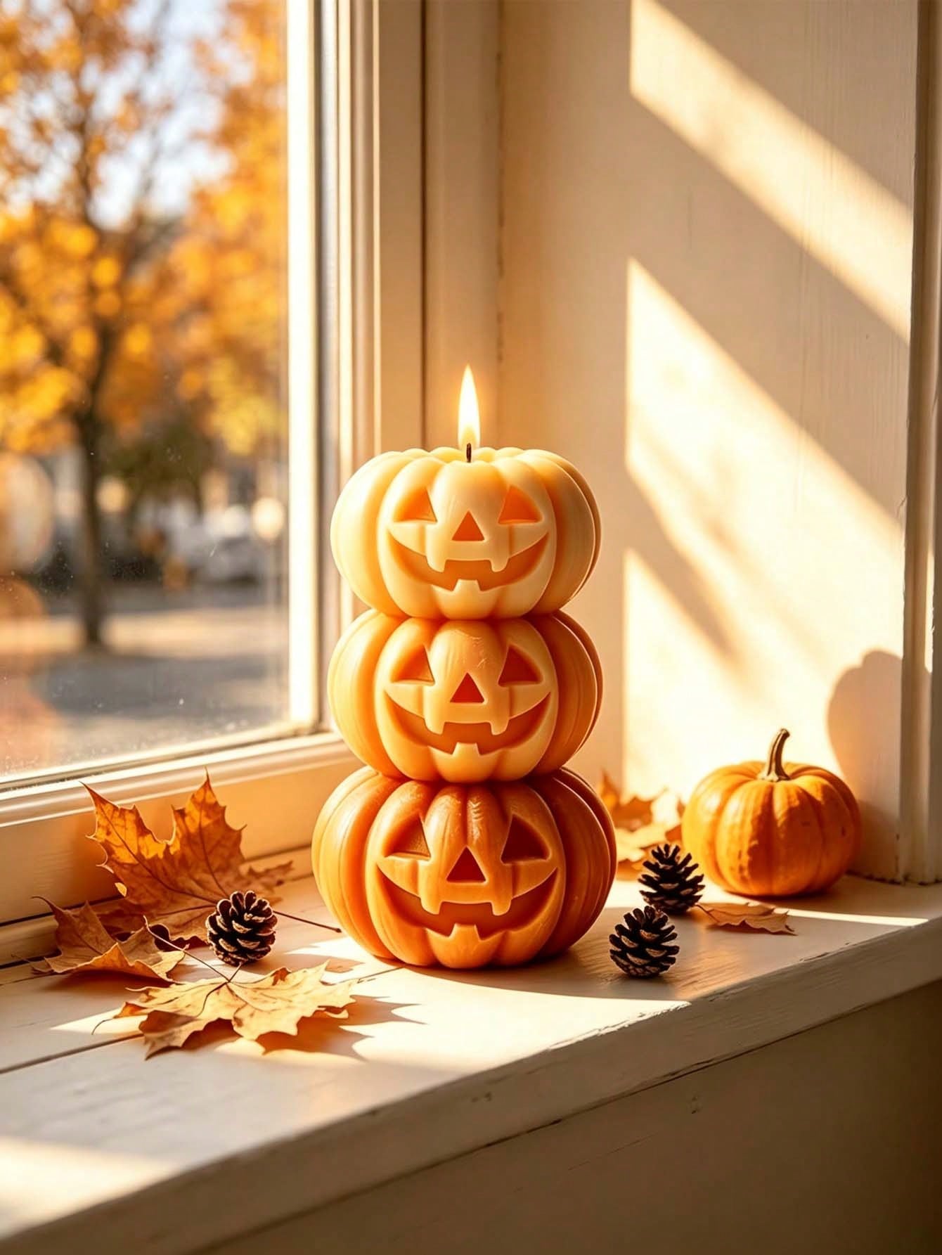 ハロウィン用3層式パンプキン型キャンドル1個、パンプキンデザ - Home Fragrance Gift のレビューと価格